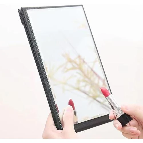 Zoom sur Miroir Maquillage Pliable Portable Super HD, Cuir PU
