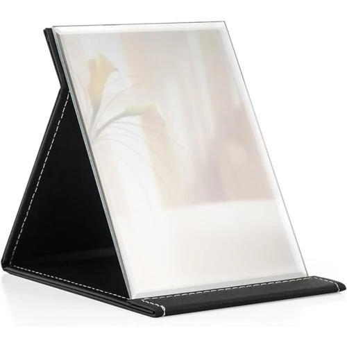 Miroir Maquillage Pliable Portable Super HD, Cuir PU - Vue principale