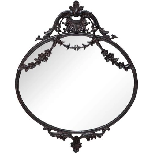 Miroir mural ovale métal noir, décoration intérieure élégante - Vue principale