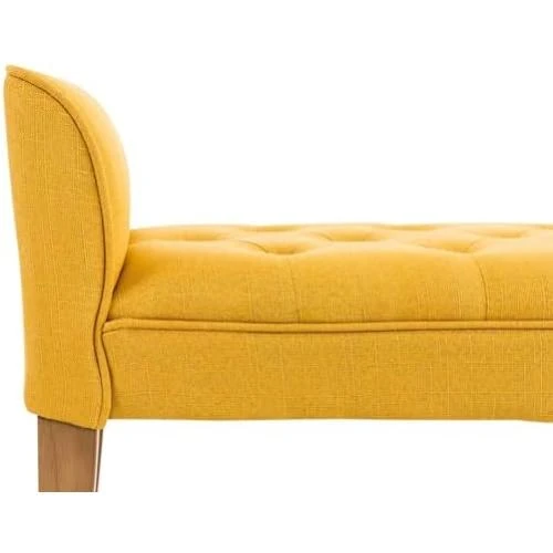 Zoom sur Banquette Cleopatra Tissu Capitonné avec Accoudoirs en Bois