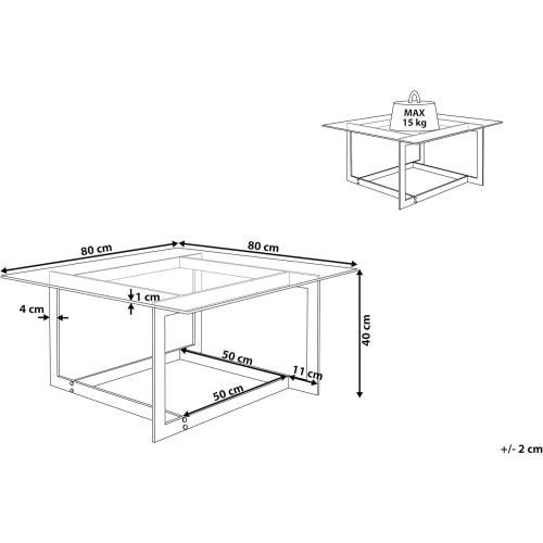 Zoom sur Table Basse Verre, Cadre Métal Doré, Style Glamour