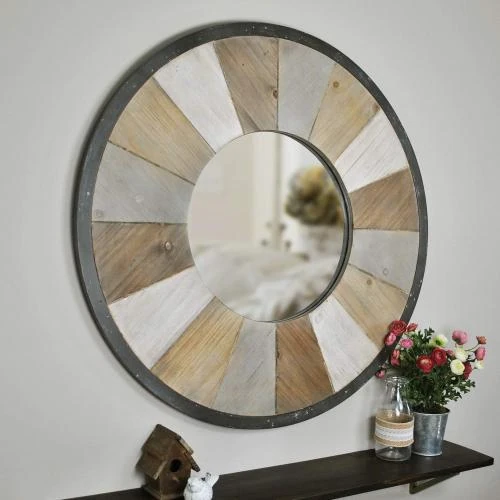 Miroir Bois Rustique Motif Aigle FirsTime Naturel - Vue principale