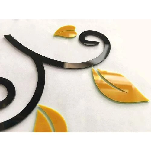 Zoom sur Autocollants muraux 3D Nhomy, arbre généalogique, noir, orange, jaune