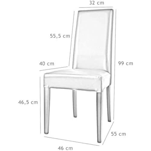 Zoom sur 4 Chaises Tommychairs Chiara Bois Hêtre Rembourrées Tissu Ivoire