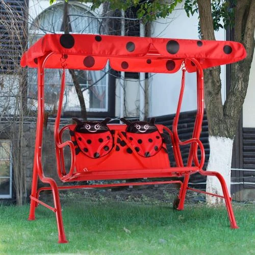 Zoom sur Giantex Balancelle Jardin Enfants, Bleu, Pare-Soleil