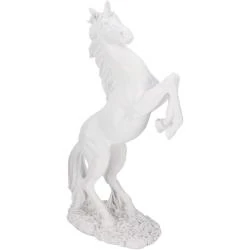 Figurine Cheval Résine, Sculpture Moderne Décoration Blanc