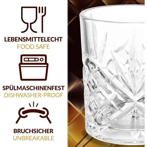 Zoom sur Verres Whisky Cristal, Coffret Cadeau Élégant, Design Gravé