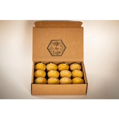 Zoom sur Bougies votives décoratives Bee The Light, 12 pièces, miel