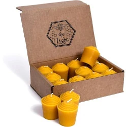 Bougies votives décoratives Bee The Light, 12 pièces, miel
