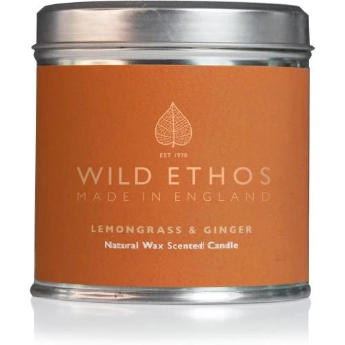 Détail de Bougie parfumée éthos naturels, citronnelle, gingembre, étain