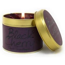 Bougie parfumée cerise noire, boîte métal élégante