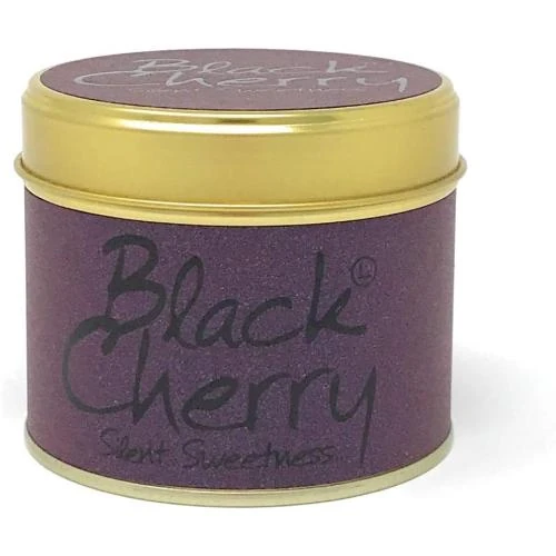 Zoom sur Bougie parfumée cerise noire, boîte métal élégante