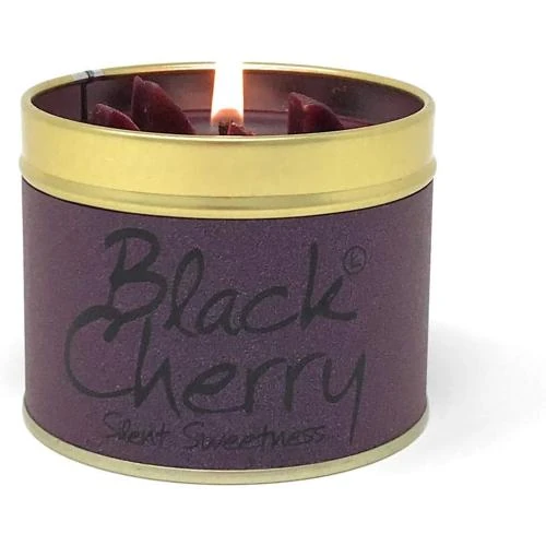 Détail de Bougie parfumée cerise noire, boîte métal élégante