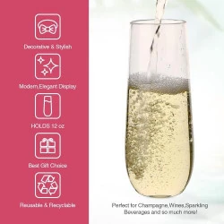 Verres à vin plastique réutilisables Hotder, sans BPA, 250 ml en situation