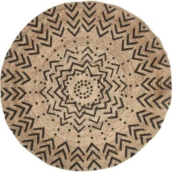 Tapis Rond Jute Ethnique Atmosphera, Deux Motifs