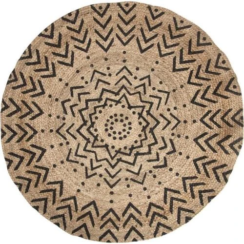 Tapis Rond Jute Ethnique Atmosphera, Deux Motifs - Vue principale