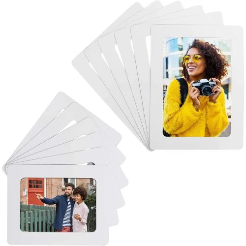 Cadre Photo Magnétique Frigo Blanc, Lot 12 Aimants - Vue principale