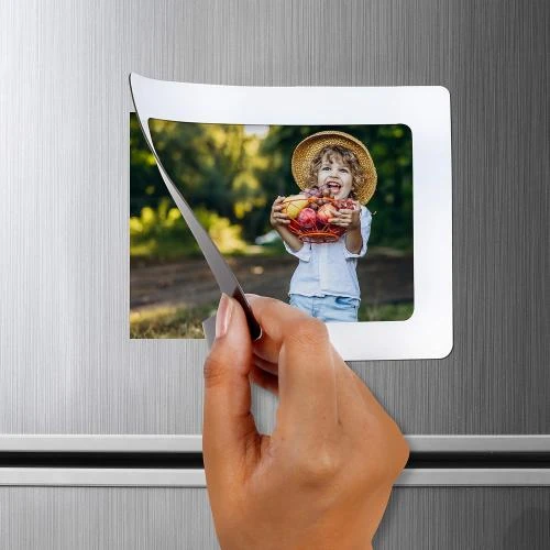 Zoom sur Cadre Photo Magnétique Frigo Blanc, Lot 12 Aimants