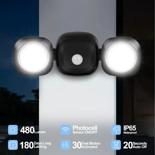 Détail de Toowell Lampe Détecteur Mouvement Extérieur Sans Fil