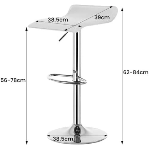 Zoom sur Tabouret de Bar WOLTU BH11ws en Similicuir, Réglable et Rotatif