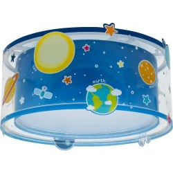 Plafonnier enfant Planets système solaire bleu, Dalber