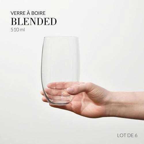 Zoom sur Krosno Verres Eau Long Drink, Lot de 6, Collection Blended