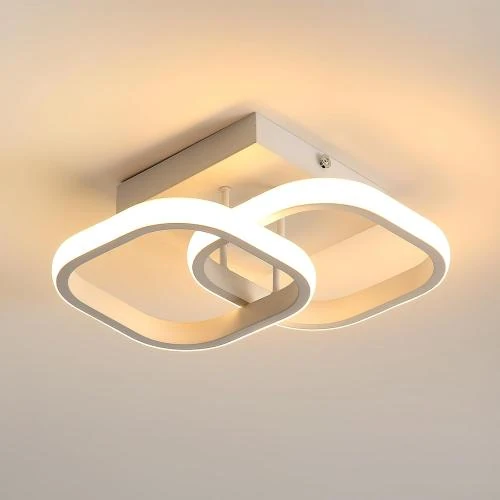 Plafonnier LED 22W, Luminaire Moderne Acrylique Blanc - Vue principale