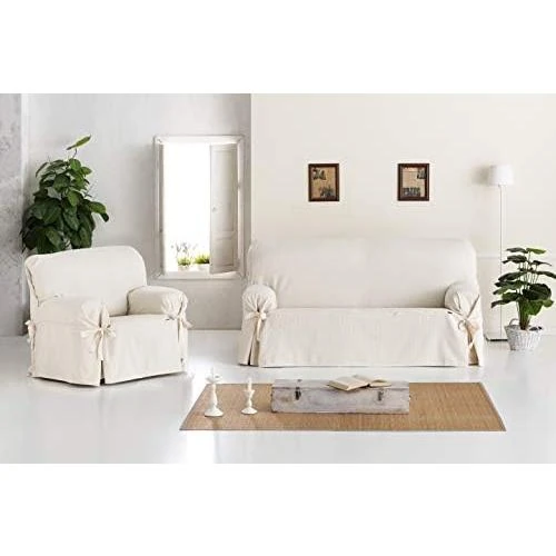 Zoom sur Eysa Bianca Canapé Dossier Amovible, Ecru, Design Moderne, Confort Optimal