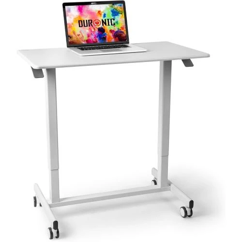 Poste de Travail Mobile Assis Debout Blanc, Hauteur Ajustable - Vue principale