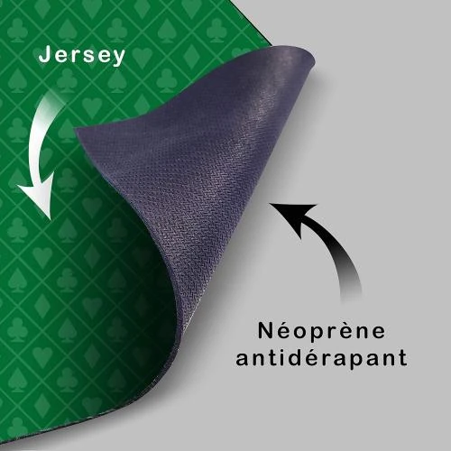 Détail de Tapis Belote Double Points, Trame Verte, Mtj