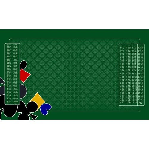 Tapis Belote Double Points, Trame Verte, Mtj - Vue principale