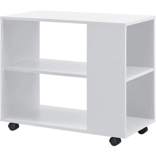 Détail de Table Basse Rectangulaire Verouillable Blanc en.casa, Etagère