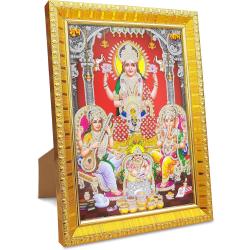 Présentation Cadre photo Laxmi, Ganesh, Saraswati, Dhan Kuber, décoration intérieure