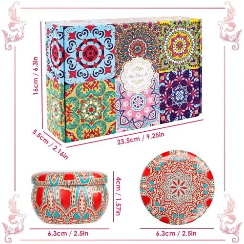 Zoom sur Bougies Parfumées Cire de Soja, Ensemble Cadeau Aromathérapie