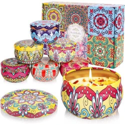 Bougies Parfumées Cire de Soja, Ensemble Cadeau Aromathérapie
