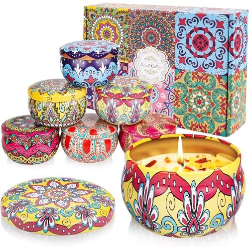 Bougies Parfumées Cire de Soja, Ensemble Cadeau Aromathérapie - Vue principale