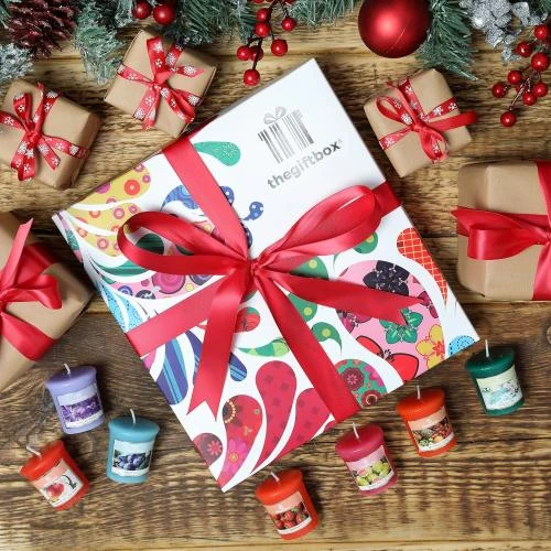 Zoom sur Coffret cadeau luxueux bougies TheGiftbox, parfumées