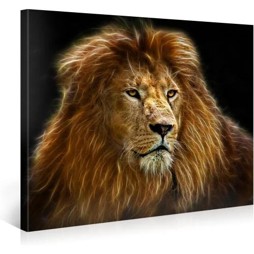 Impression Giclée Lion, Toile Tendu, Tableau Contemporain - Vue principale