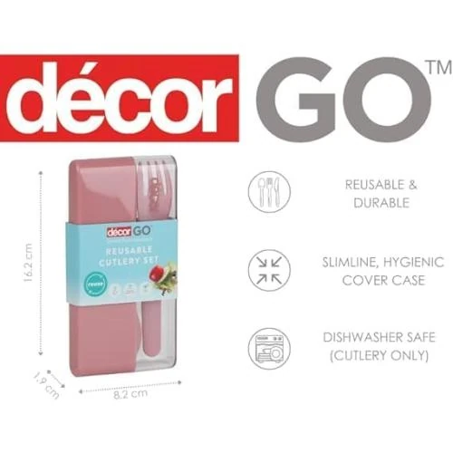 Zoom sur Couverts réutilisables Decor, étui voyage, camping, pique-nique