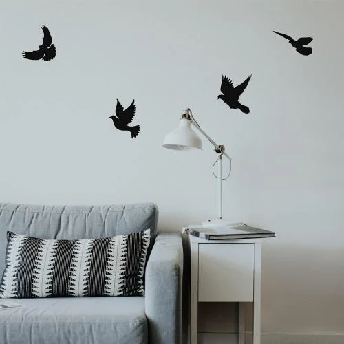 Détail de Déco Murale Métal Oiseaux Art Déco Noir