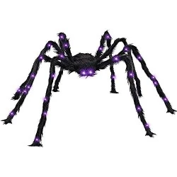 Araignée Halloween LED, Décoration Effrayante Lumineuse