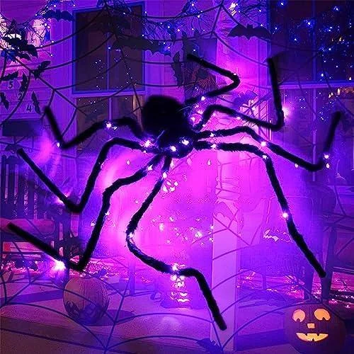 Zoom sur Araignée Halloween LED, Décoration Effrayante Lumineuse