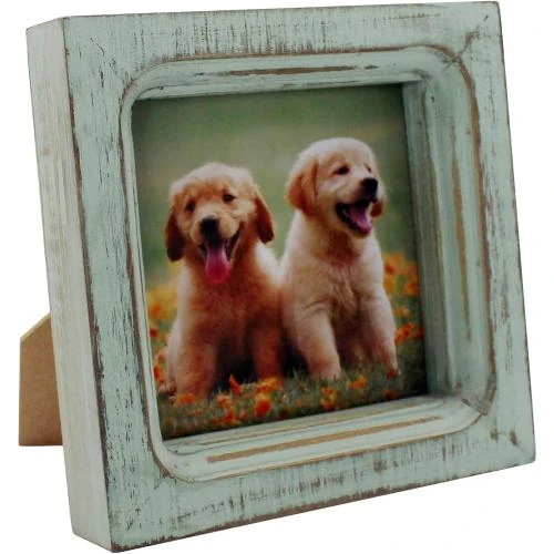 Cvhome deco, cadre photo bois massif vintage, bleu sarcelle - Vue principale