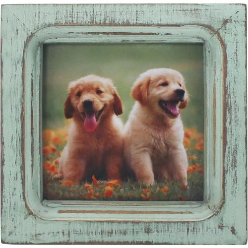 Détail de Cvhome deco, cadre photo bois massif vintage, bleu sarcelle
