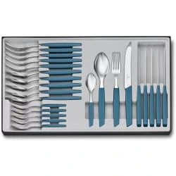 Victorinox Menagere 24 pièces, Couteaux Tranchants, Bleu