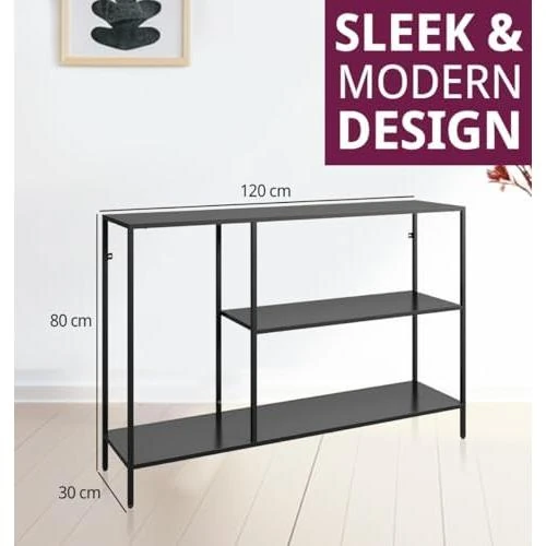 Détail de Console Étroite Bewdley en Métal avec 2 Étagères