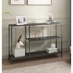 Console Étroite Bewdley en Métal avec 2 Étagères