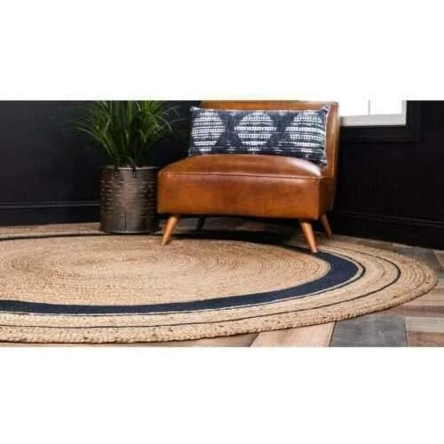 Zoom sur Tapis jute naturel tressé à la main, Ripaz Vogue