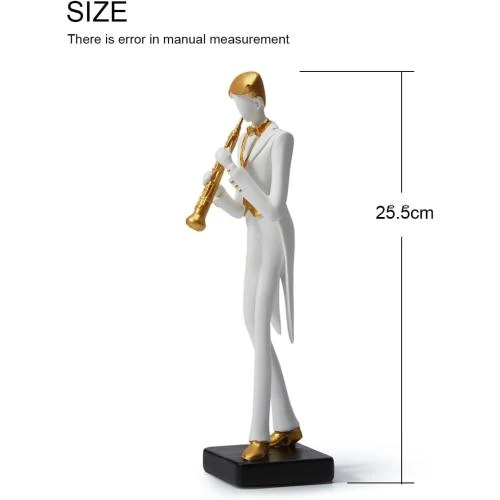 Zoom sur Figurine Musicien HAUCOZE, Sculpture Résine Moderne Décor