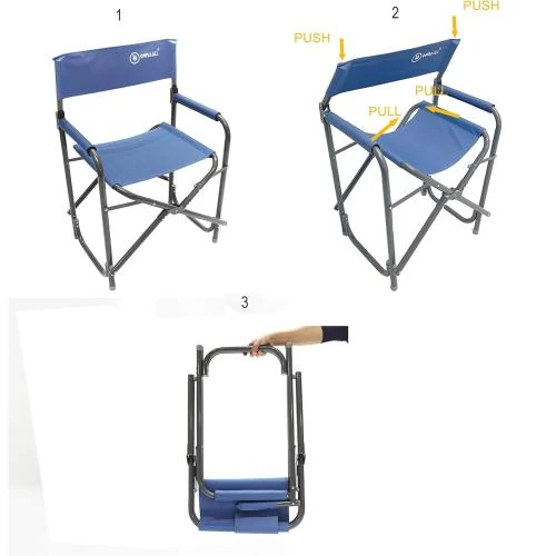 Détail de Chaise camping pliable aluminium Homecall, dossier, bleu